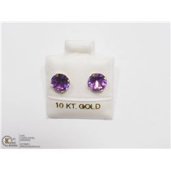 24) 10KT GOLD GENUINE AMETHYST EARRINGS