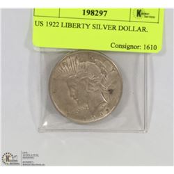US 1922 LIBERTY SILVER DOLLAR.