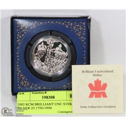 2002 RCM BRILLIANT UNC STERLING SILVER 25.175G ONE