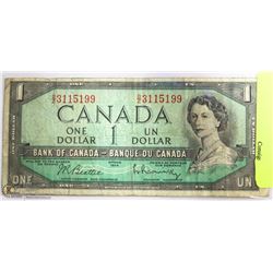 1954 CANADIAN $1 BILL