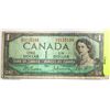 Image 1 : 1954 CANADIAN $1 BILL