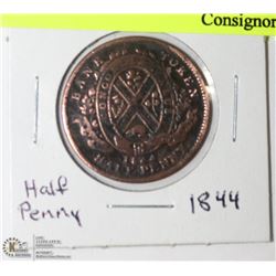 BANK OF MONTREAL 1844 HALF PENNY.