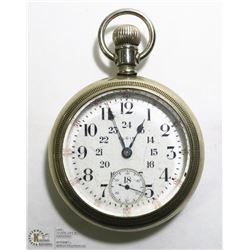 VINTAGE ELGIN SILVER CASE POCKET WATCH.