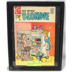 VINTAGE BLONDIE AND DAGWOOD FRAMED COMIC.