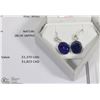 Image 1 : 14K WHITE GOLD SAPPHIRE EARRINGS WITH COA