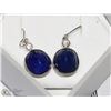 Image 2 : 14K WHITE GOLD SAPPHIRE EARRINGS WITH COA