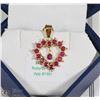 Image 2 : 18KT YELLOW GOLD RUBY HEART PENDANT WITH COA