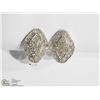 Image 1 : 29) STERLING SILVER DIAMOND CLUSTER EARRINGS