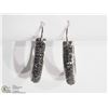 Image 1 : 32) STERLING SILVER RHODIUM PLATED EARRINGS W/ 90