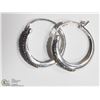 Image 2 : 32) STERLING SILVER RHODIUM PLATED EARRINGS W/ 90