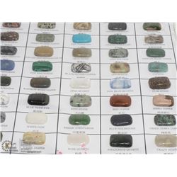 35) CHART OF 50 NATURAL GEMSTONES WITH SAMPLES