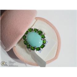 36) STERLING SILVER RHODIUM PLATED RING W/ ARIZONA