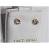 Image 1 : 43) 14KT GOLD DIAMOND STUD EARRINGS