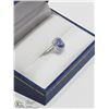 Image 2 : 45) 10KT WHITE GOLD TANZANITE & 34 DIAMONDS RING