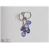 Image 1 : 47) 14KT W. GOLD GENUINE TANZANITE HOOP EARRINGS