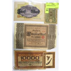 5 GERMAN BANK NOTES.