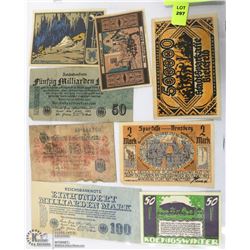8 GERMAN BANK NOTES.