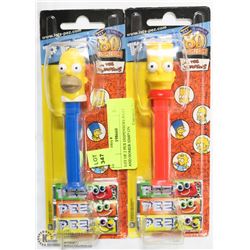 LOT OF 2 PEZ DISPENSERS BART AND HOMER SIMPSON
