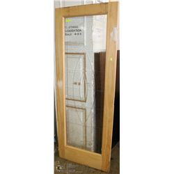 UNFINISHED GLASS AND WOOD DOOR