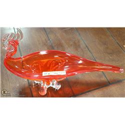 CHALET ART GLASS PEACOCK DECOR