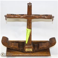 VINTAGE SHIP ANCHOR WOOD PIPE STAND,