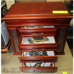 CHERRYWOOD JEWELRY BOX WITH MIRROR