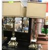 Image 1 : 2 CAST BRASS AND MARBLE BASED VINTAGE LAMPS