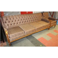 ART DECO PERIOD 4 SEATER 85" SOFA & 26" MATCHING