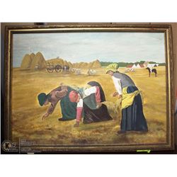 ORIGINAL OIL PAINTING ON BOARD FRAMED.