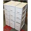 Image 1 : LOT OF 3 NARROW 4 DRAWER WHEELED STORAGE
