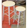 Image 1 : PAIR OF WHITE WOOD STOOLS.