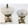 Image 1 : VINTAGE CRYSTAL COVERED COMPOTE CANDY DISH