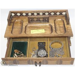MEN'S WOOD 1-DRAWER JEWELLERY BOX