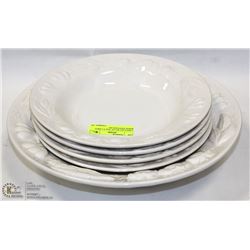 5 PIECE SET BY CIC ITALY LARGE WHITE PASTA/SALAD