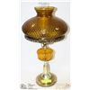 Image 1 : AMBER & BRASS HOBNAIL TABLE LAMP.