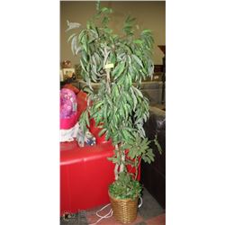 6 FOOT ARTIFICIAL TREE IN WICKER BASKET