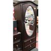 Image 1 : WOOD ARMOIRE WITH MIRROR 28"X19"X79"H