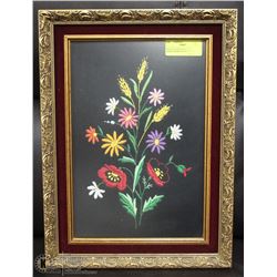 ESTATE EUROPEAN STYLE NEEDLEWORK FRAMED PICTURE