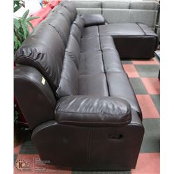 NEW 127"X68" BROWN LEATHERETTE RECLINING CHAISE