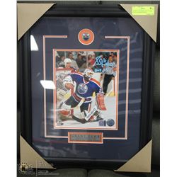EDMONTON OILERS GRANT FUHR SIGNED FRAMED PHOTO