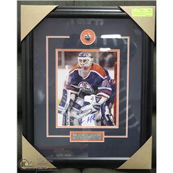 EDMONTON OILERS BILL RANFORD SIGNED FRAMED PHOTO
