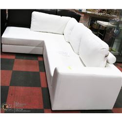 NEW WHITE LEATHERETTE 100" X67" L SHAPE SECTIONAL
