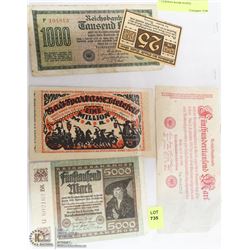 5 GERMAN BANK NOTES.