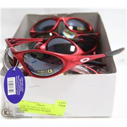 CASE OF OAKLEY REPLICA SUNGLASSES RED FRAMES.