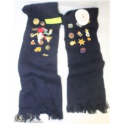 24 1988 CALGARY OLYMPIC PIN COLLECTION ON SCARF