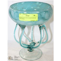 KROSNO POLAND GLASS PEDESTAL VASE BOWL
