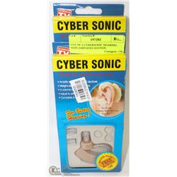 LOT OF 2 CYBERSONIC HEARING AIDS AMPLIFIES SOUNDS