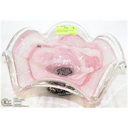 CRISTALLI D'OGGI ART GLASS ITALIAN FRUIT BOWL