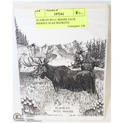 ALASKAN BULL MOOSE FAUX MARBLE SLAB BOOKEND