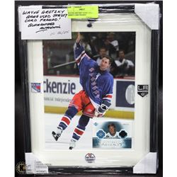 WAYNE GRETZKY GAME USED JERSEY CARD FRAMED